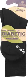 EcoSox Medium Black Diabetic Crew Ea