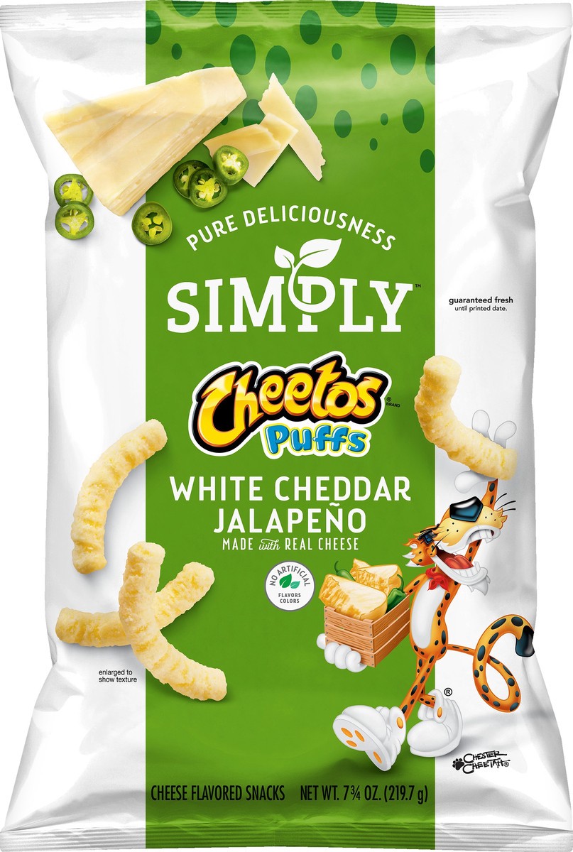 slide 2 of 3, Cheetos Simply Puffs White Cheddar Jalapeno Snacks 7.75 oz, 7.75 oz