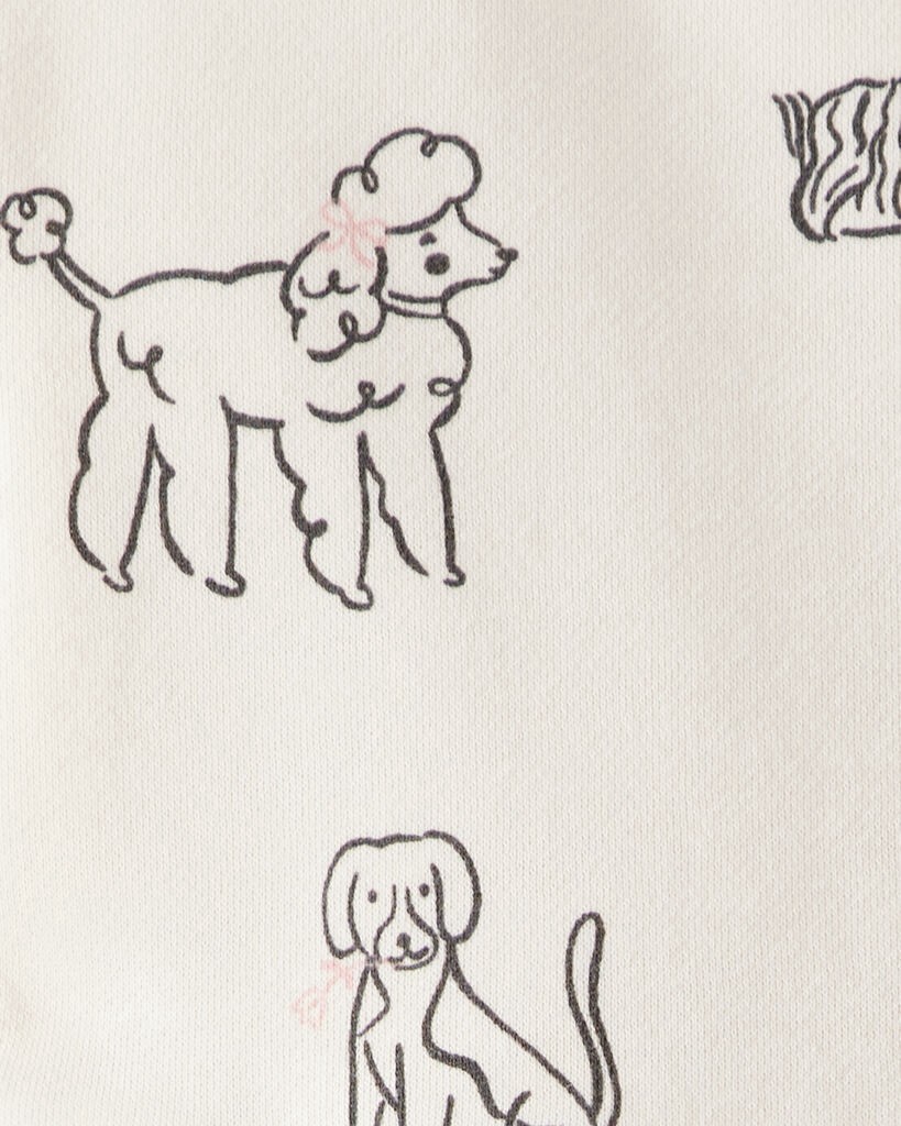 slide 3 of 3, Carter's Toddler Girl DayDream Fleece Puppy Knit Dress - Ivory Cream 5T, 1 ct