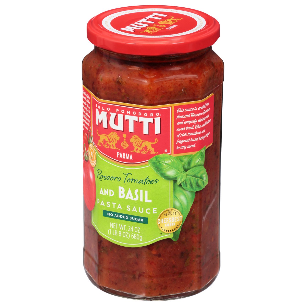 slide 6 of 9, Mutti Tomato Basil Pasta Sauce, 24 oz