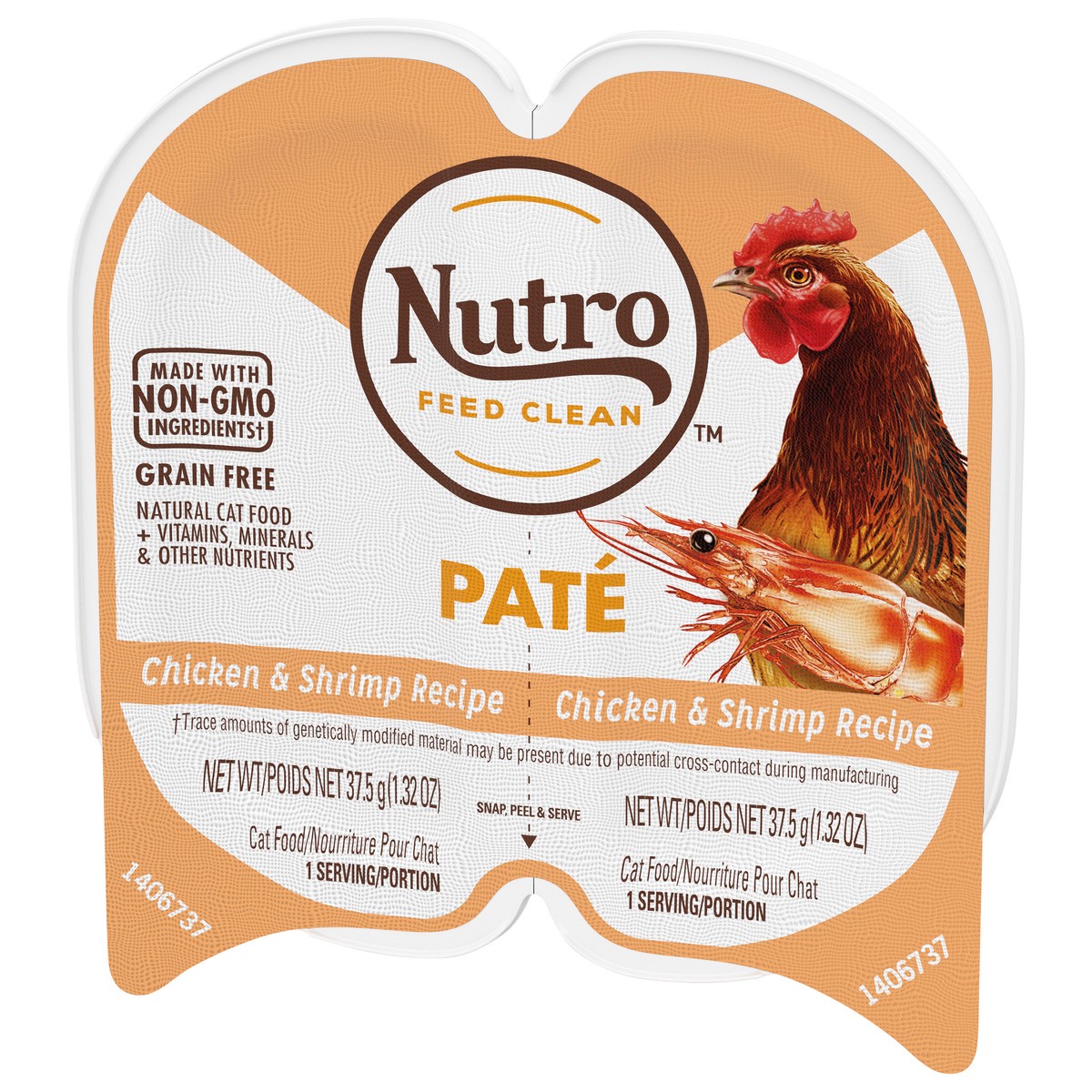 slide 3 of 9, Nutro Grain Free Pate Chicken & Shrimp Recipe Cat Food 2 - 1.32 oz Trays,  