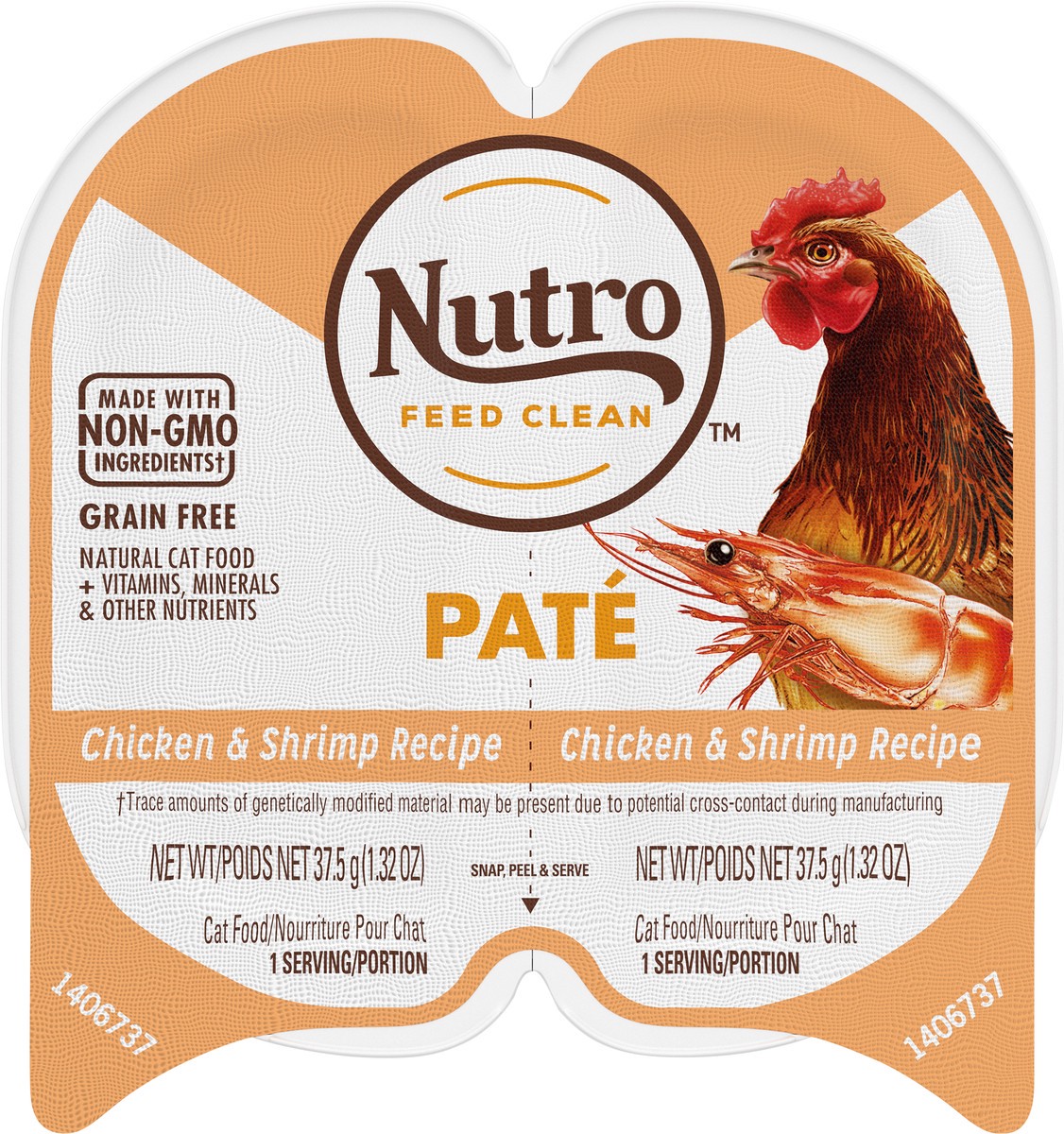 slide 5 of 9, Nutro Grain Free Pate Chicken & Shrimp Recipe Cat Food 2 - 1.32 oz Trays,  