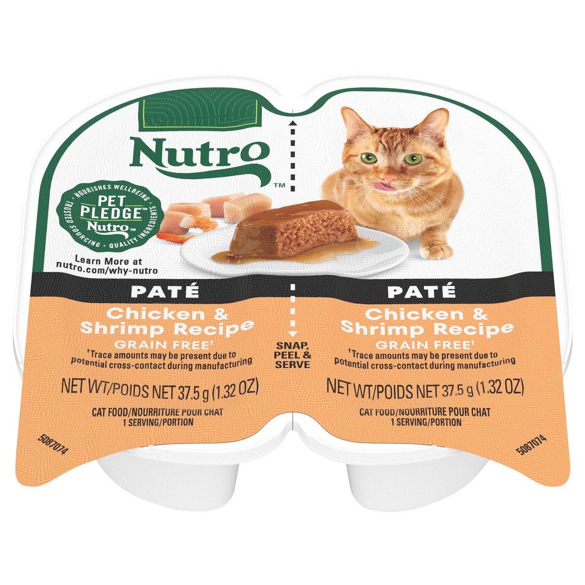 slide 1 of 9, Nutro Grain Free Pate Chicken & Shrimp Recipe Cat Food 2 - 1.32 oz Trays,  