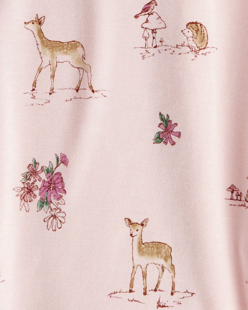 slide 5 of 5, Carter's Carters Baby Girl 2-Pack Deer & Floral Print PurelySoft Long-Sleeve Multipack Bodysuits - Burgundy/Pink Burgundy/Pink 24M, 1 ct