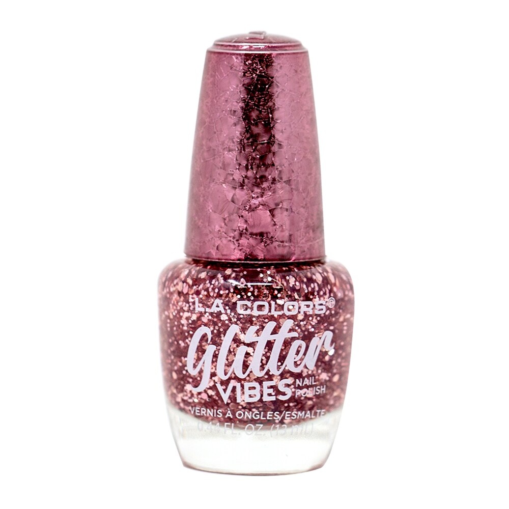 slide 1 of 1, L.A. Colors Glitter Vibes Pink Bling Nail Polish, 1 ct