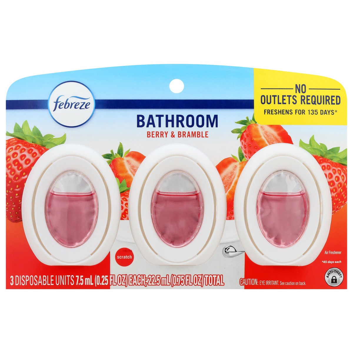 slide 4 of 4, Febreze Bathroom Berry & Bramble Air Freshener 3 - 0.25 fl oz Each, 3 ct
