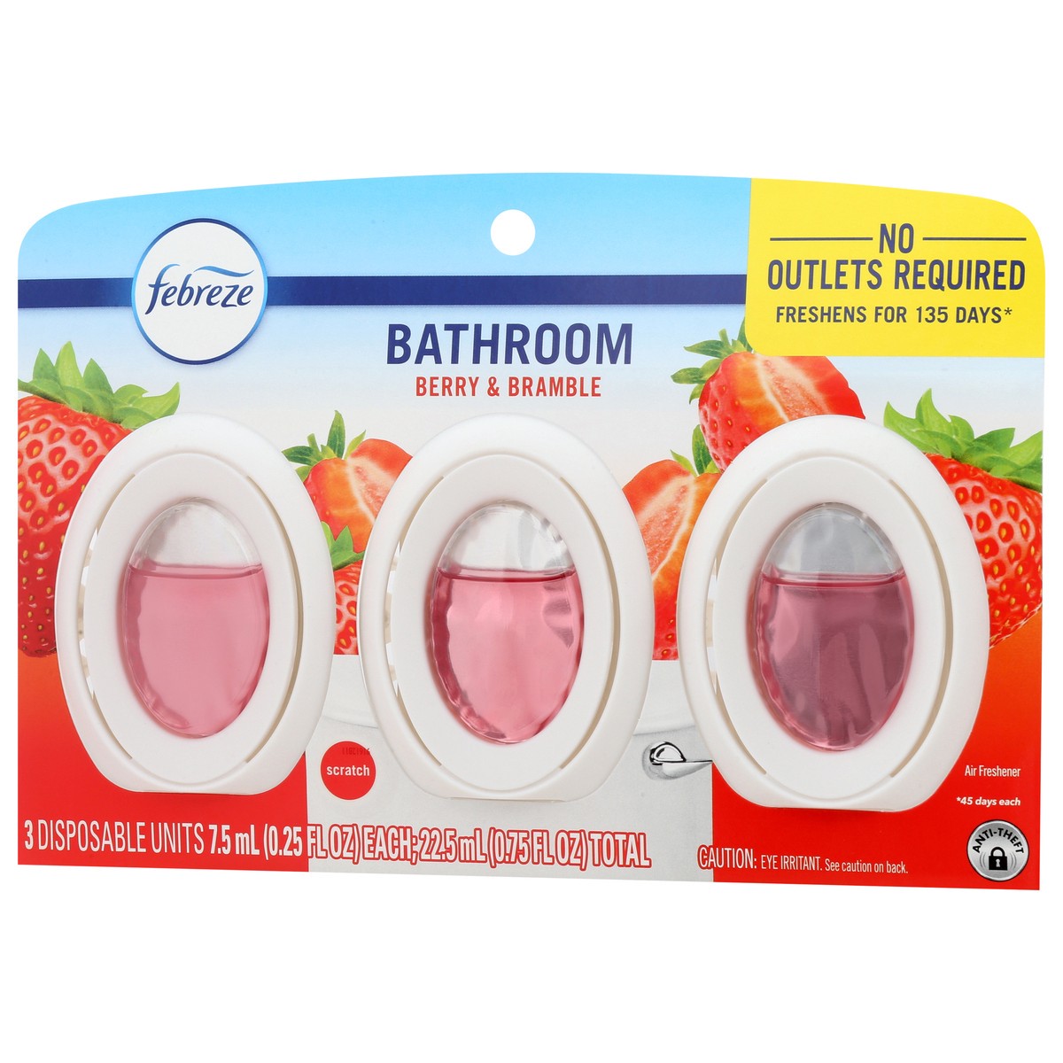 slide 3 of 4, Febreze Bathroom Berry & Bramble Air Freshener 3 - 0.25 fl oz Each, 3 ct