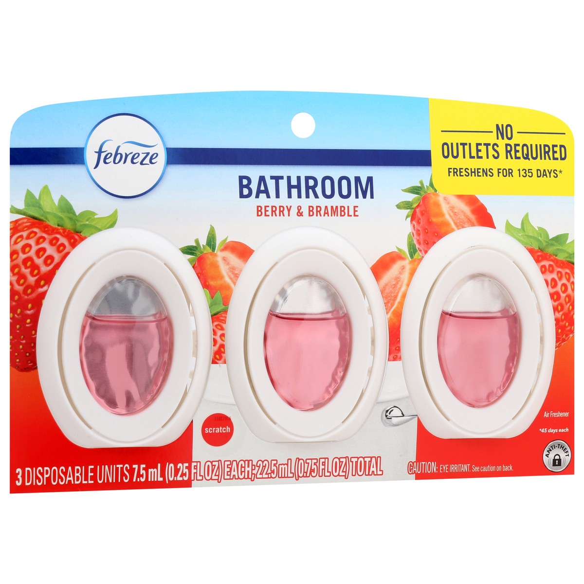 slide 2 of 4, Febreze Bathroom Berry & Bramble Air Freshener 3 - 0.25 fl oz Each, 3 ct