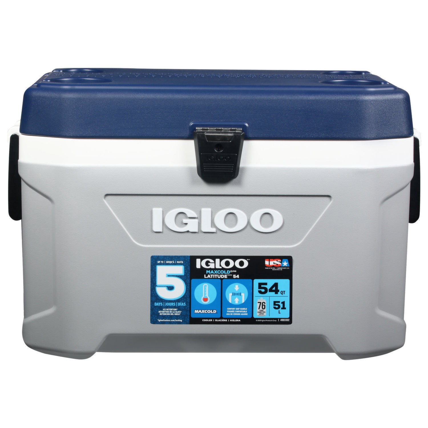slide 1 of 1, Igloo MaxCold Cooler, Gray, 54 Quart, 1 Each, 1 ct