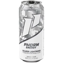Phorm Energy Silver Lightning Energy Drink, 16 fl oz Can