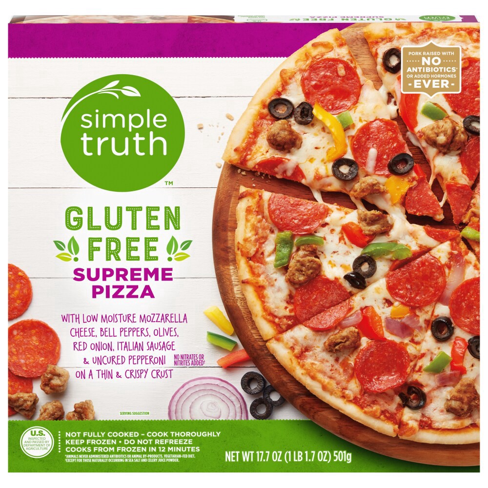 slide 1 of 2, Simple Truth Gluten Free Supreme Pizza, 17.7 oz