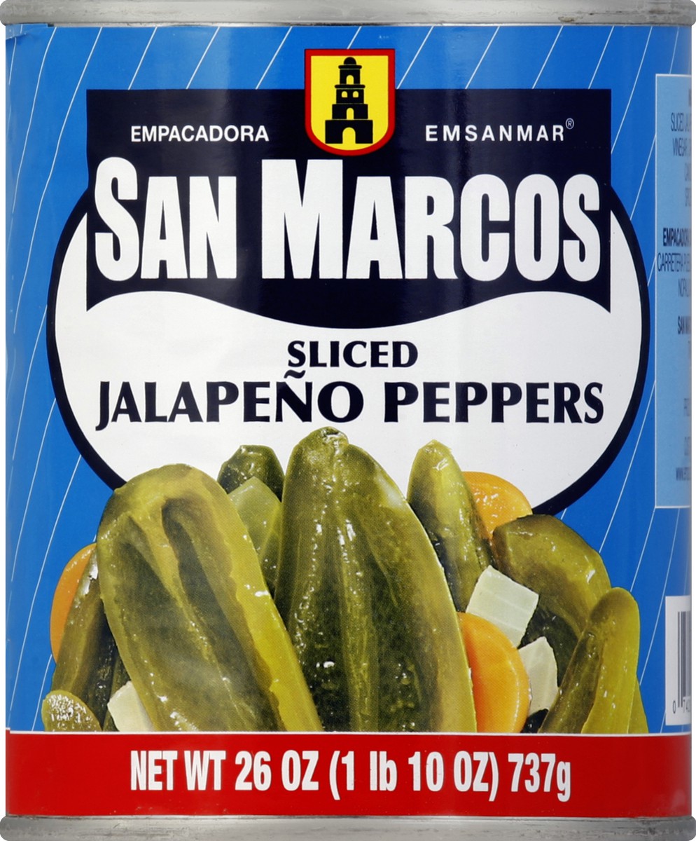 slide 2 of 2, San Marcos Sliced Jalapeno Peppers 26 oz, 26 oz