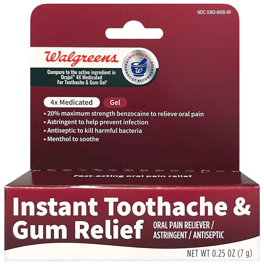 slide 1 of 5, Walgreens Instant Oral Pain Relief Gel, 0.25 oz