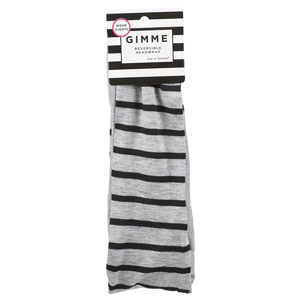 slide 1 of 1, gimMe Grey & Black Striped Headwrap, 1 ct