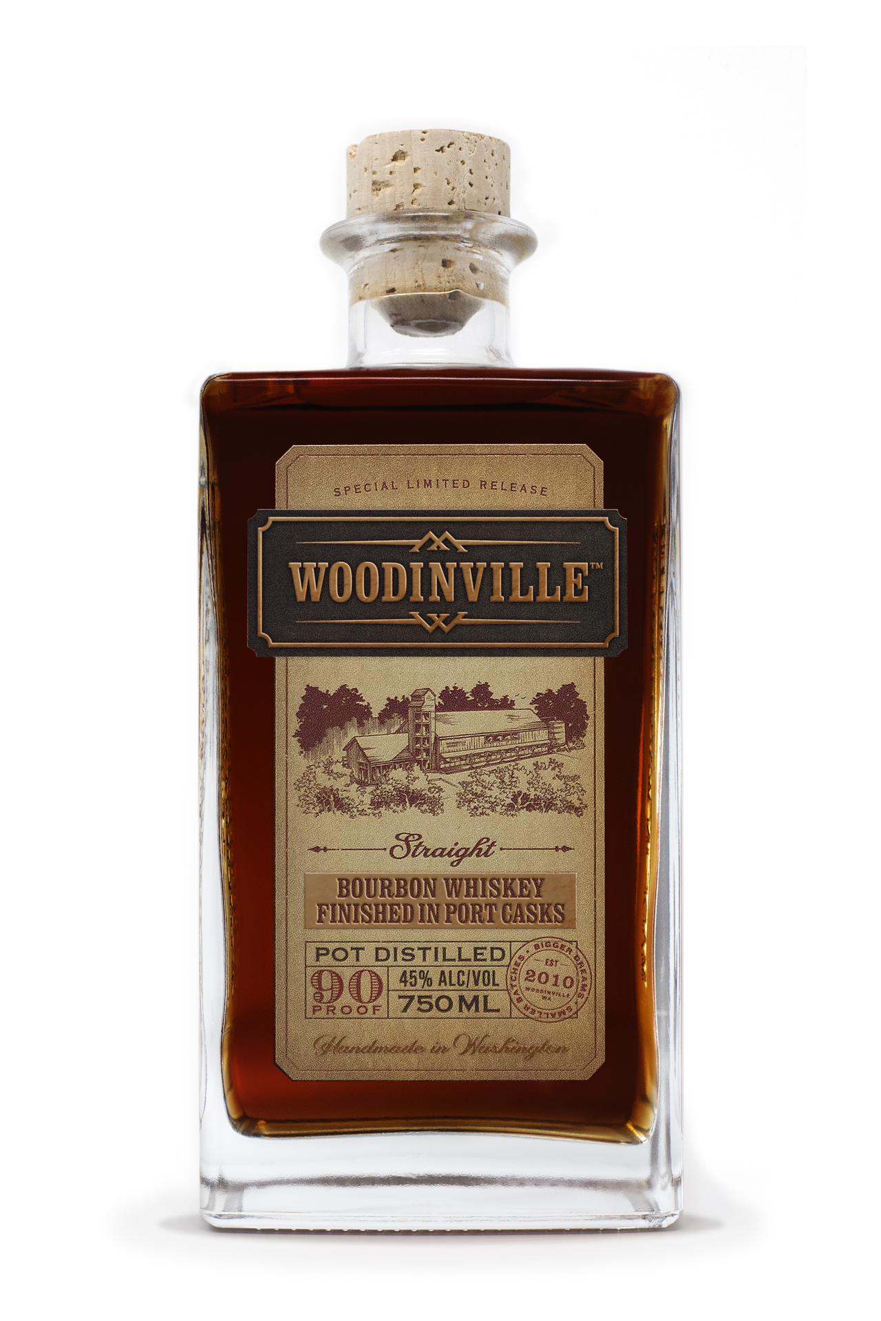 slide 1 of 1, Woodinville Whiskey Co. Straight Bourbon Finished in Port Casks Special Limited Release 90, 750 ml