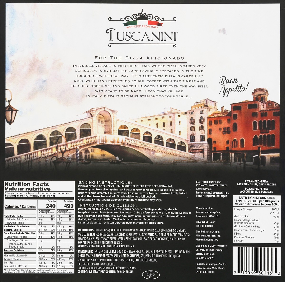 slide 5 of 9, Tuscanini® frozen thin crust Margherita pizza, 8.3 oz