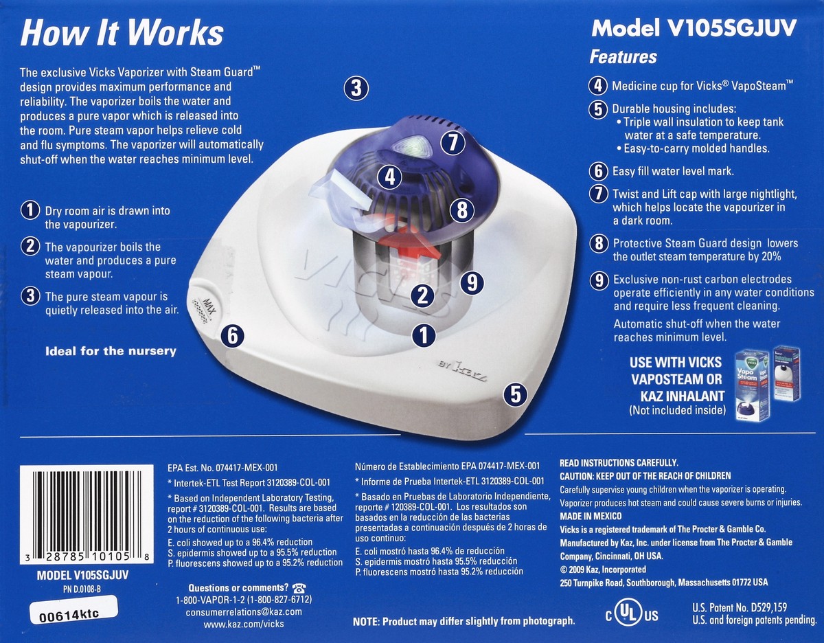 slide 3 of 6, Vicks Vaporizer 1 ea, 1 ct