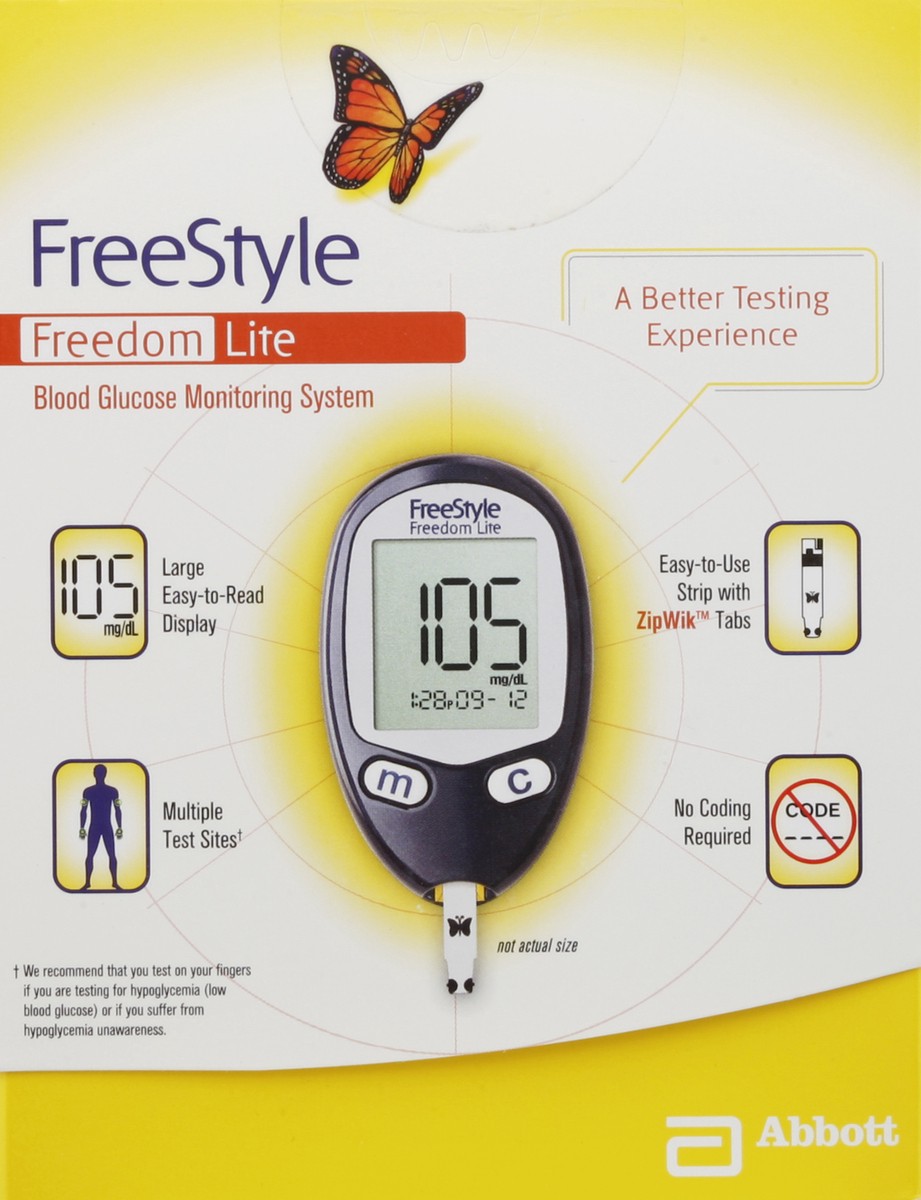 slide 5 of 7, FreeStyle Freedom Lite Blood Glucose Monitoring System, 1 ct