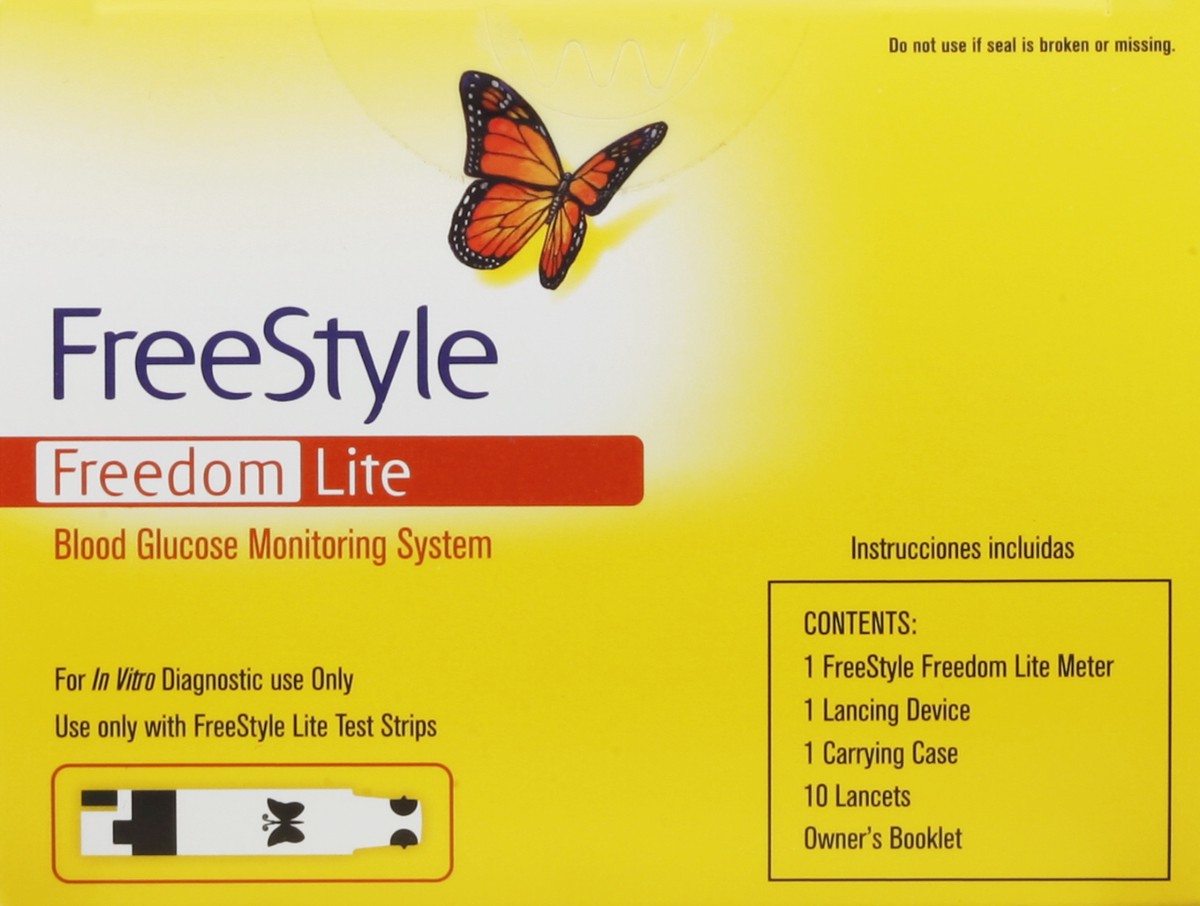 slide 2 of 7, FreeStyle Freedom Lite Blood Glucose Monitoring System, 1 ct