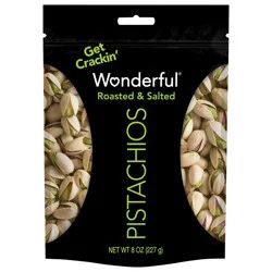 Wonderful Pistachios, In Shell Roasted & Salted Nuts, 8 Ounce Resealable Bag