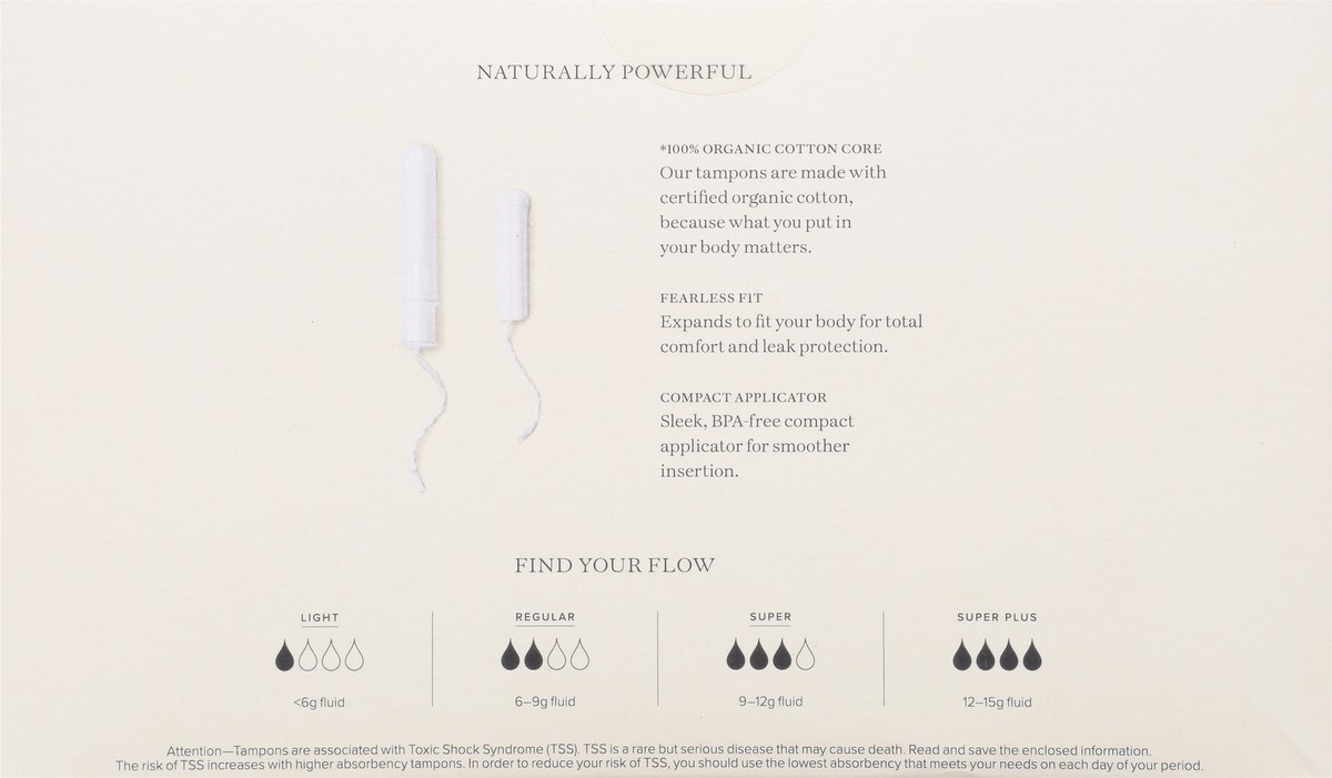 slide 7 of 9, Cora Organic Tampons Light and Regular Mix Pack - Super, 48 ct