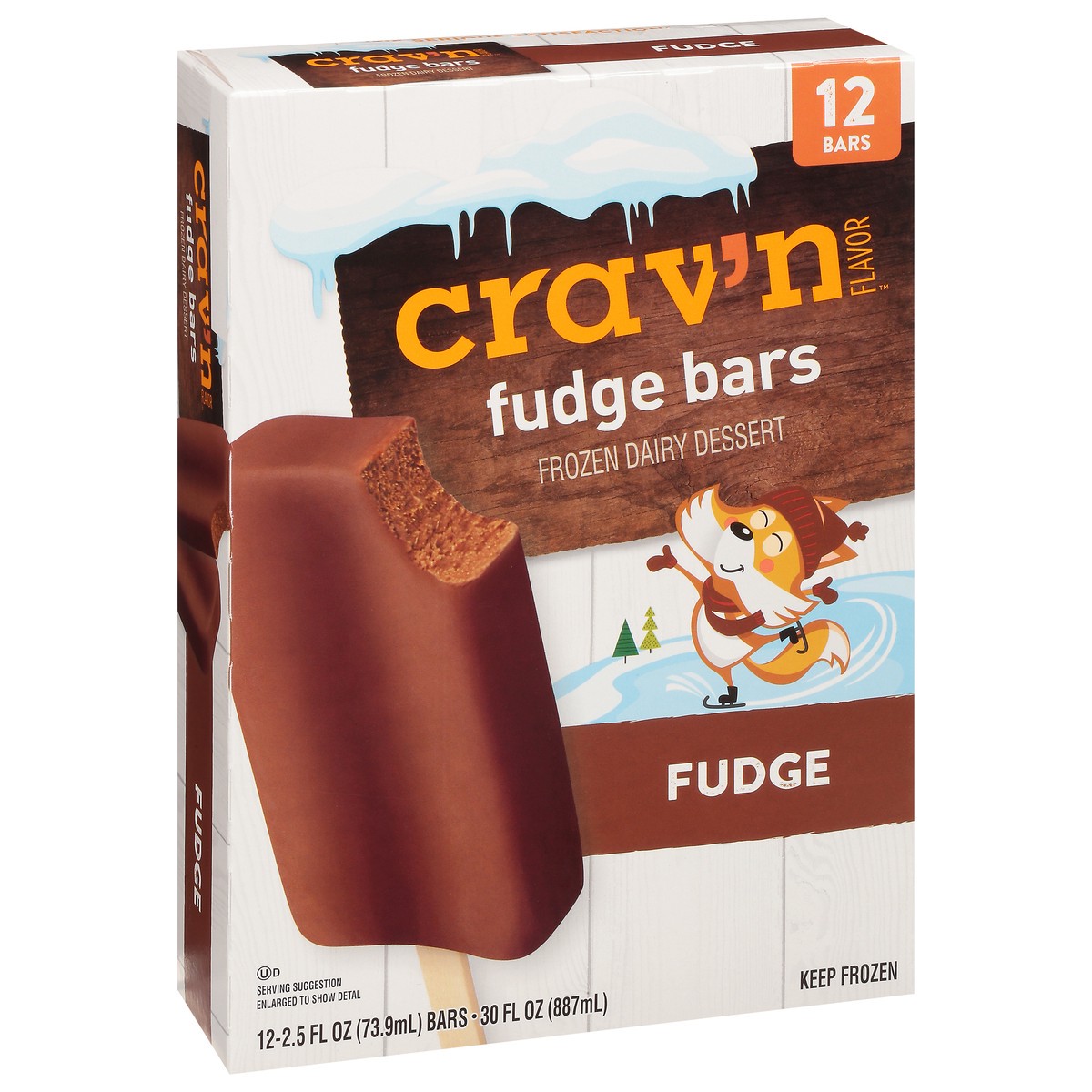 slide 2 of 2, Crav'n Flavor Fudge Bars Frozen Dairy Dessert 12 ea, 12 ct
