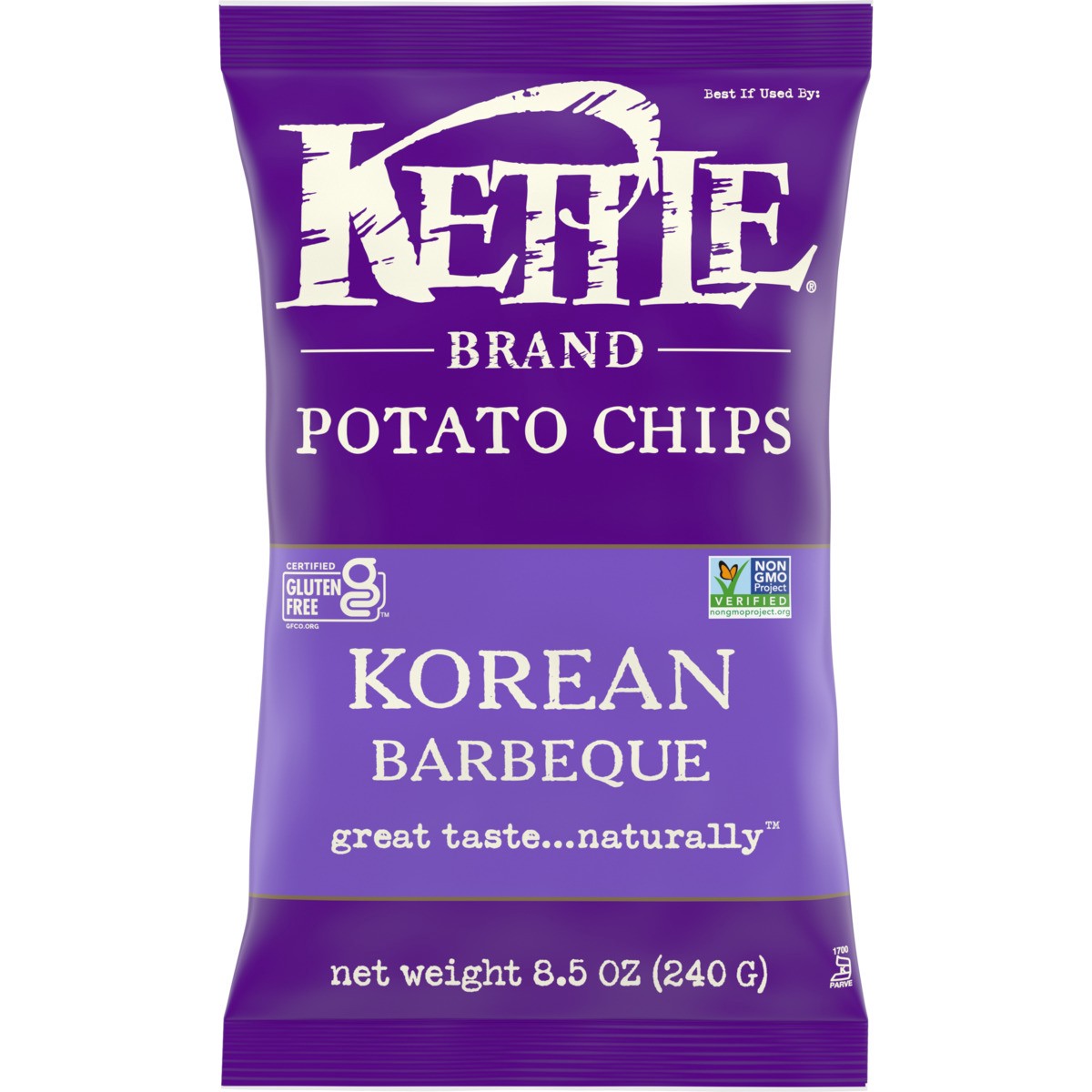 slide 1 of 9, Kettle Brand Korean Barbeque Kettle Potato Chips, 8.500 oz