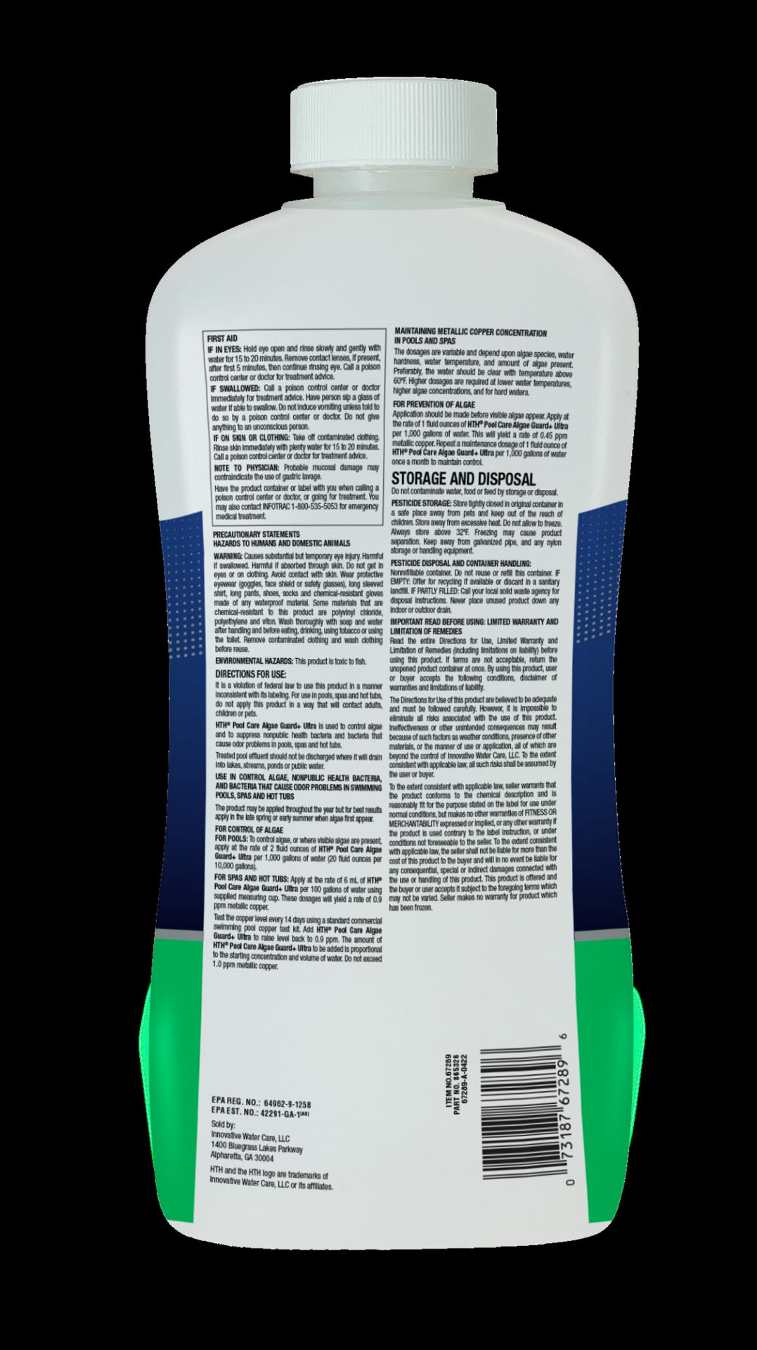 slide 3 of 5, hth Pool Algae Guard +Ultra, 1 qt