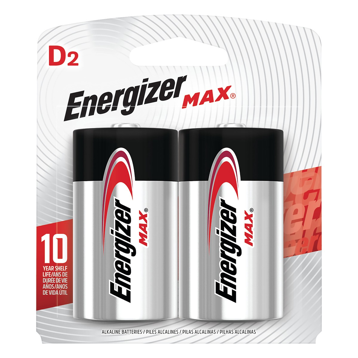 slide 1 of 10, Energizer MAX D Batteries (2 Pack), D Cell Alkaline Batteries, 2 ct