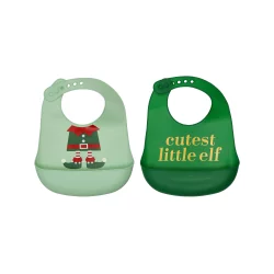 Pearhead Holiday Elf Silicone Baby Bibs