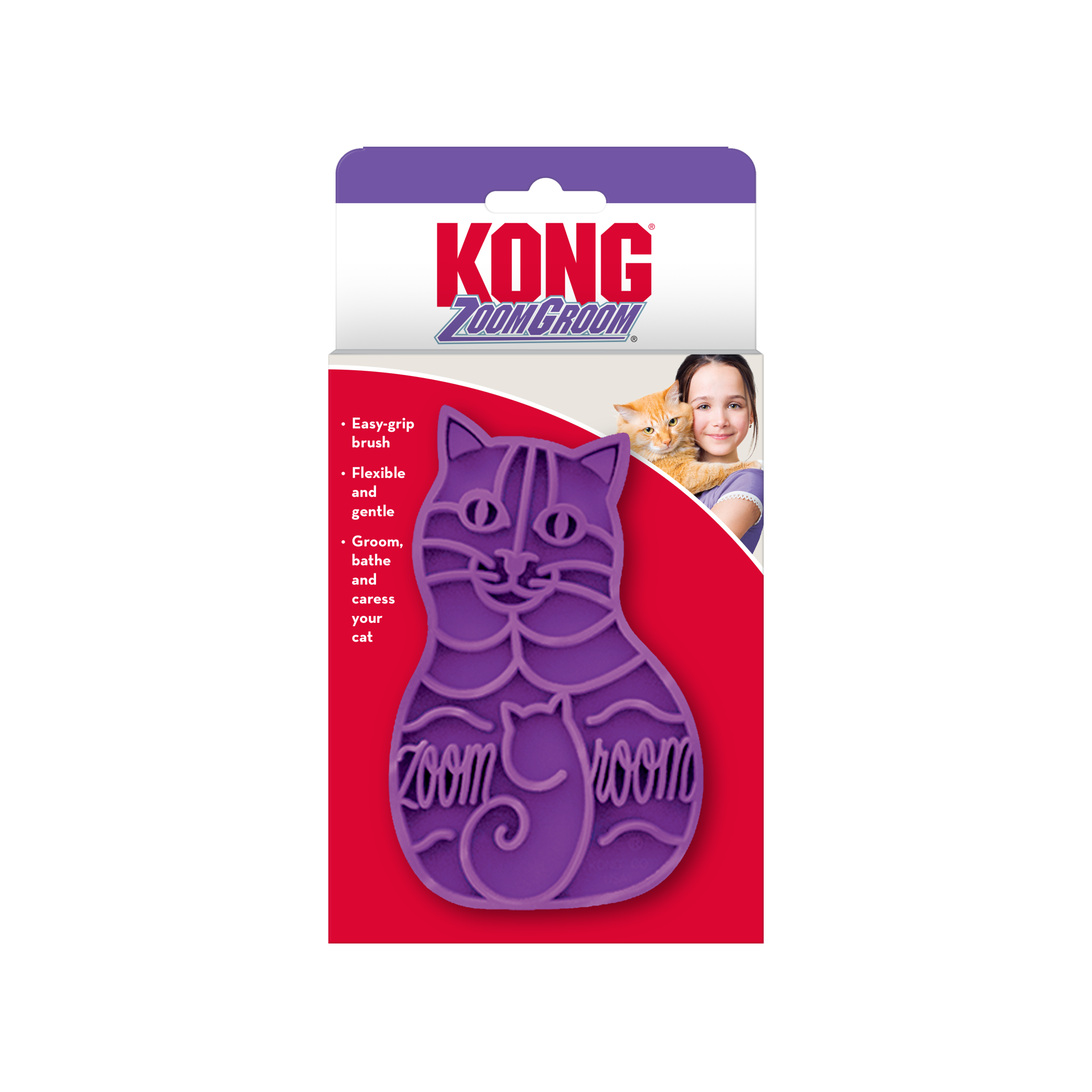 slide 3 of 4, KONG Cat Zoom Groom Brush, 1 ct