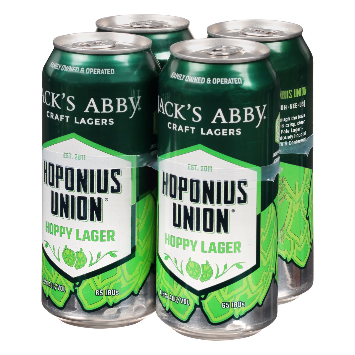 slide 6 of 8, JACK's ABBY HOPONIUS UNION INDIA PALE LAGER 4PK 16OZ CANS, 64 oz