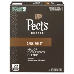 Peet's Coffee Major Dickason's Dark Roast Coffee Pods - 22 ct Carton