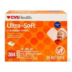 slide 1 of 1, CVS Health Ultra-Soft Cleansing Wipes, Unscented, 96 Ct, 4 Pk, 96 ct