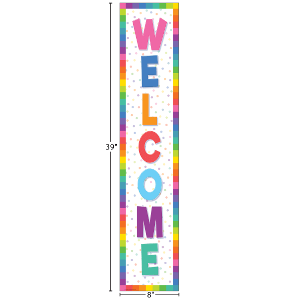 slide 2 of 2, Teacher Created Resources Decorative Classroom Banner, 8"" X 39"", Colorful Welcome, 1 ct
