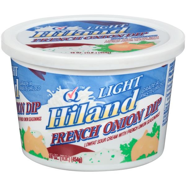 slide 1 of 1, Hiland Dairy Light French Onion Dip, 16 oz