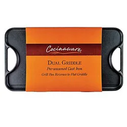 Cocinaware Pre-Seasoned Cast Iron Double Griddle