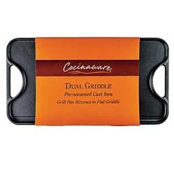 Cocinaware Pre-Seasoned Cast Iron Double Griddle
