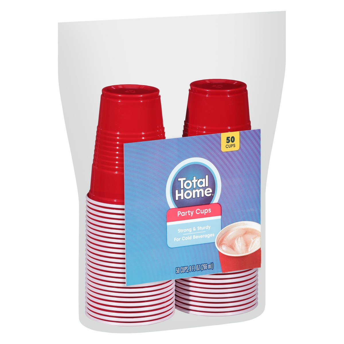 slide 9 of 13, Total Home Party Cups Strong & Sturdy, 9-Ounce Assorted Colors, 1 ct