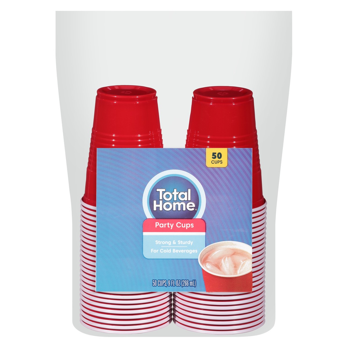 slide 5 of 13, Total Home Party Cups Strong & Sturdy, 9-Ounce Assorted Colors, 1 ct