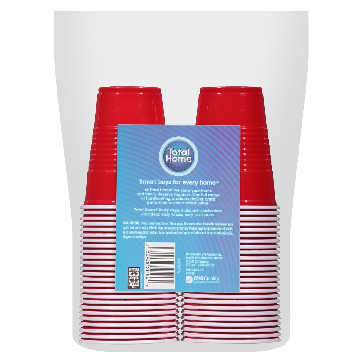 slide 6 of 13, Total Home Party Cups Strong & Sturdy, 9-Ounce Assorted Colors, 1 ct