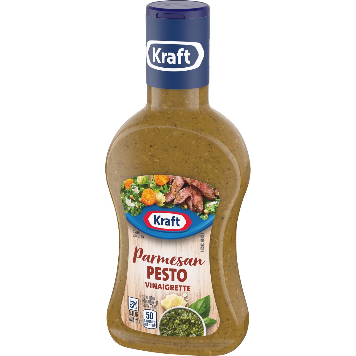 slide 7 of 9, Kraft Parmesan Pesto Vinaigrette Salad Dressing, 14 fl oz Bottle, 14 fl oz