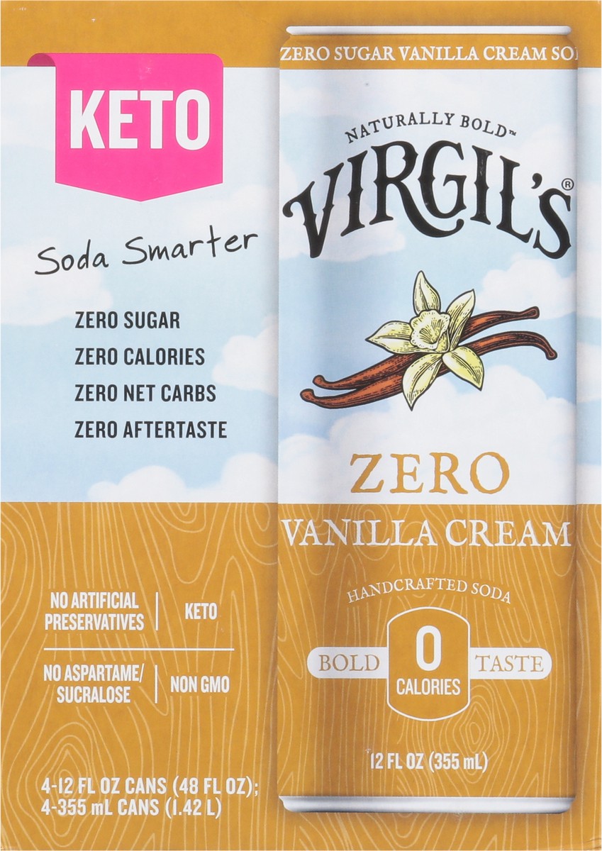 slide 2 of 9, Virgil's Zero Sugar Vanilla Cream Soda - 48 fl oz, 25.4 fl oz