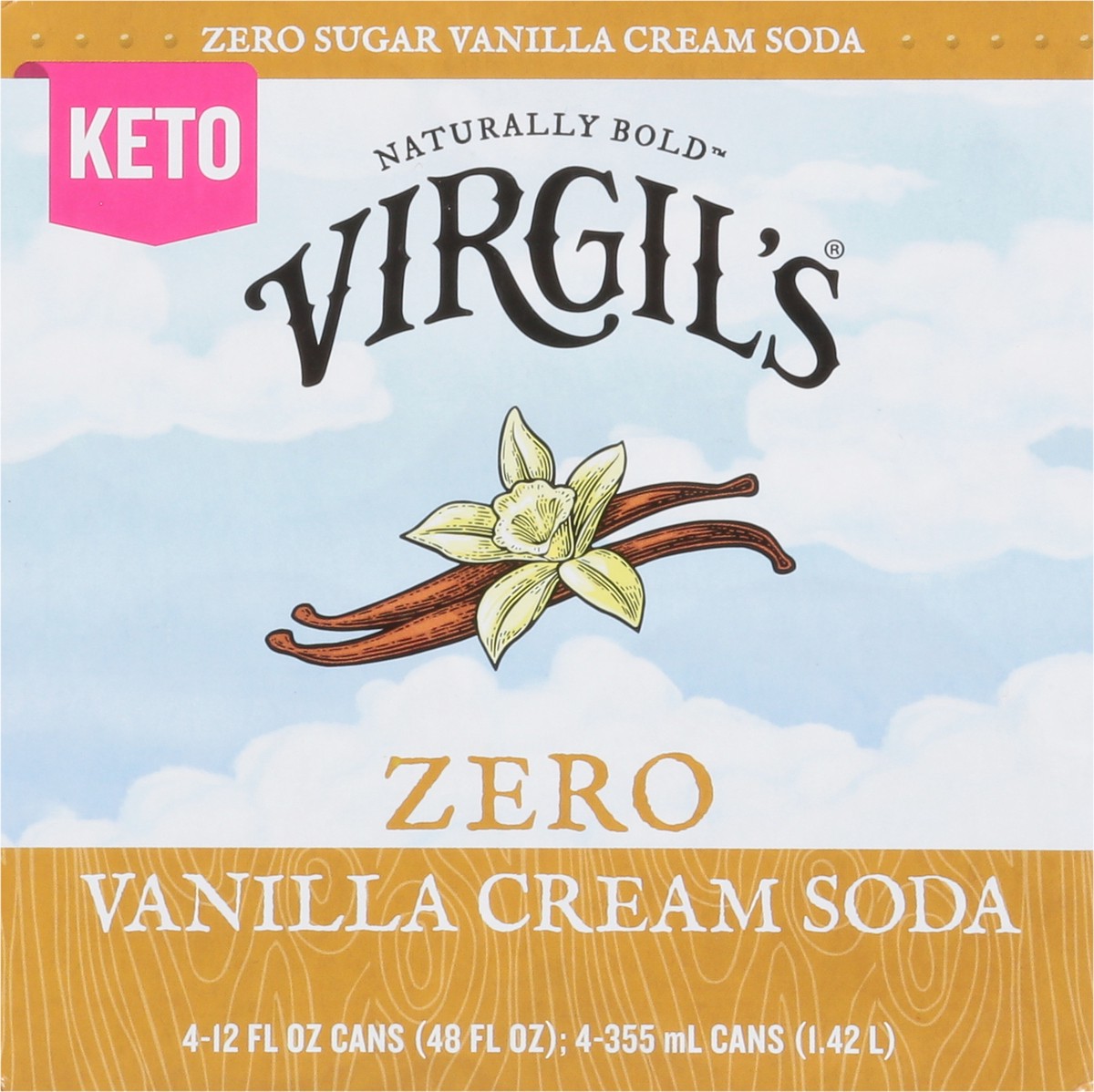 slide 4 of 9, Virgil's Zero Sugar Vanilla Cream Soda - 48 fl oz, 25.4 fl oz