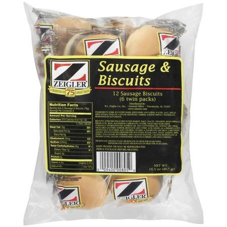 slide 1 of 1, Zeigler Sausage & Cheese Biscuits, 6 ct