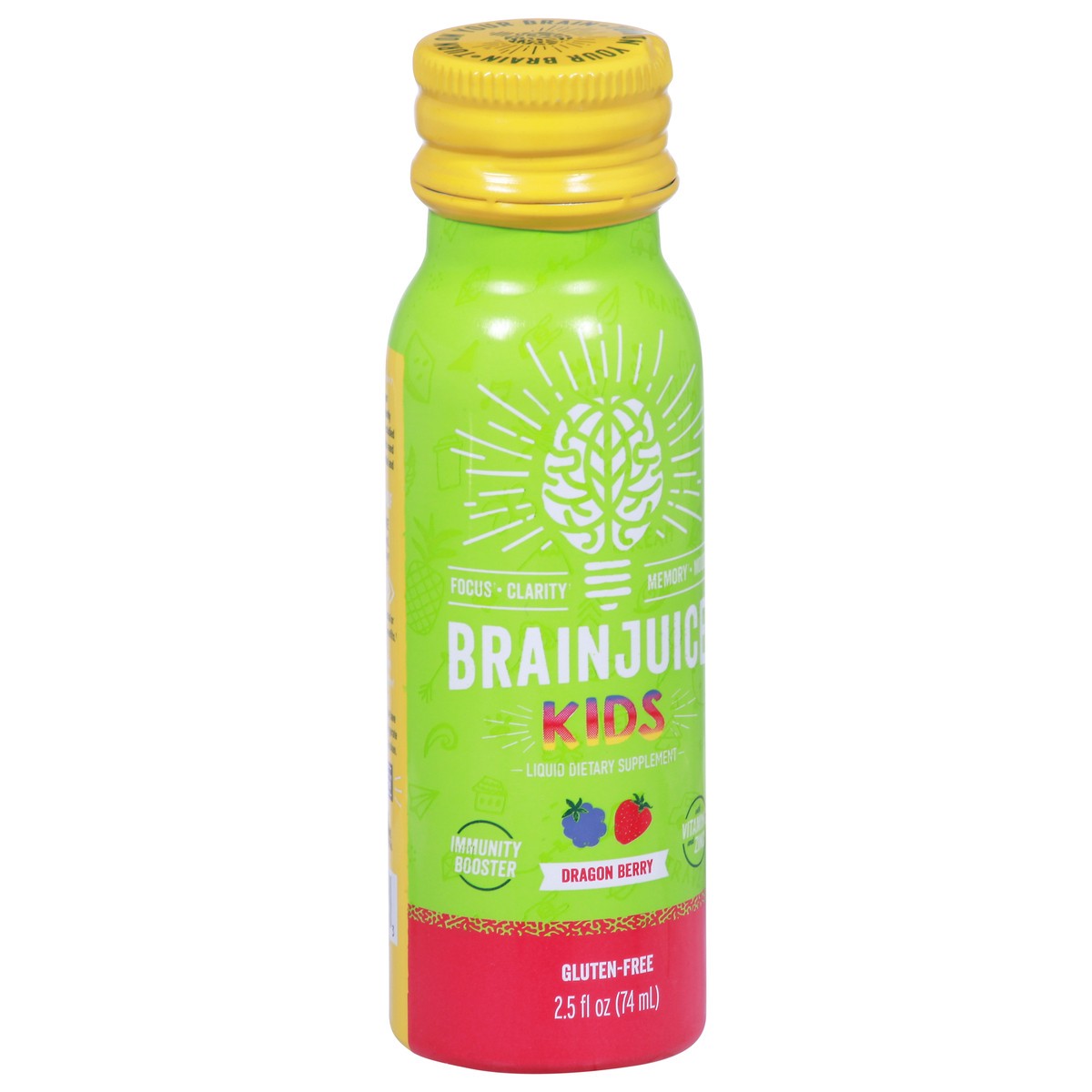 slide 7 of 10, BrainJuice Kids Shot - Dragon Berry, 2.5 oz