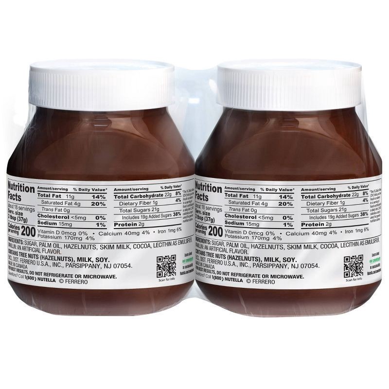slide 4 of 7, Nutella Hazelnut Spread with Cocoa Twin Pack - 45.8oz/2ct, 45.8 oz, 2 ct