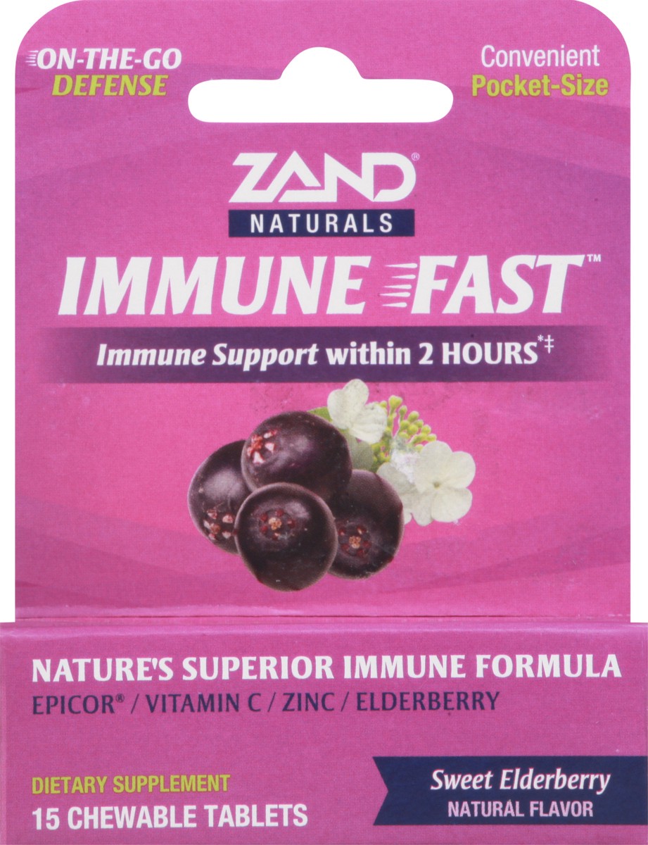 slide 12 of 12, Zand Elderberry Immune Fast, 15 ct