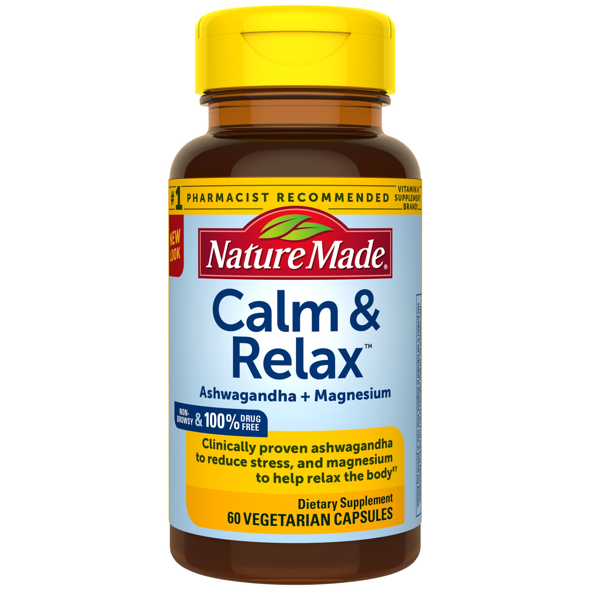 slide 1 of 1, Nature Made Veggie Capsules Calm & Relax 60 ea, 60 ct