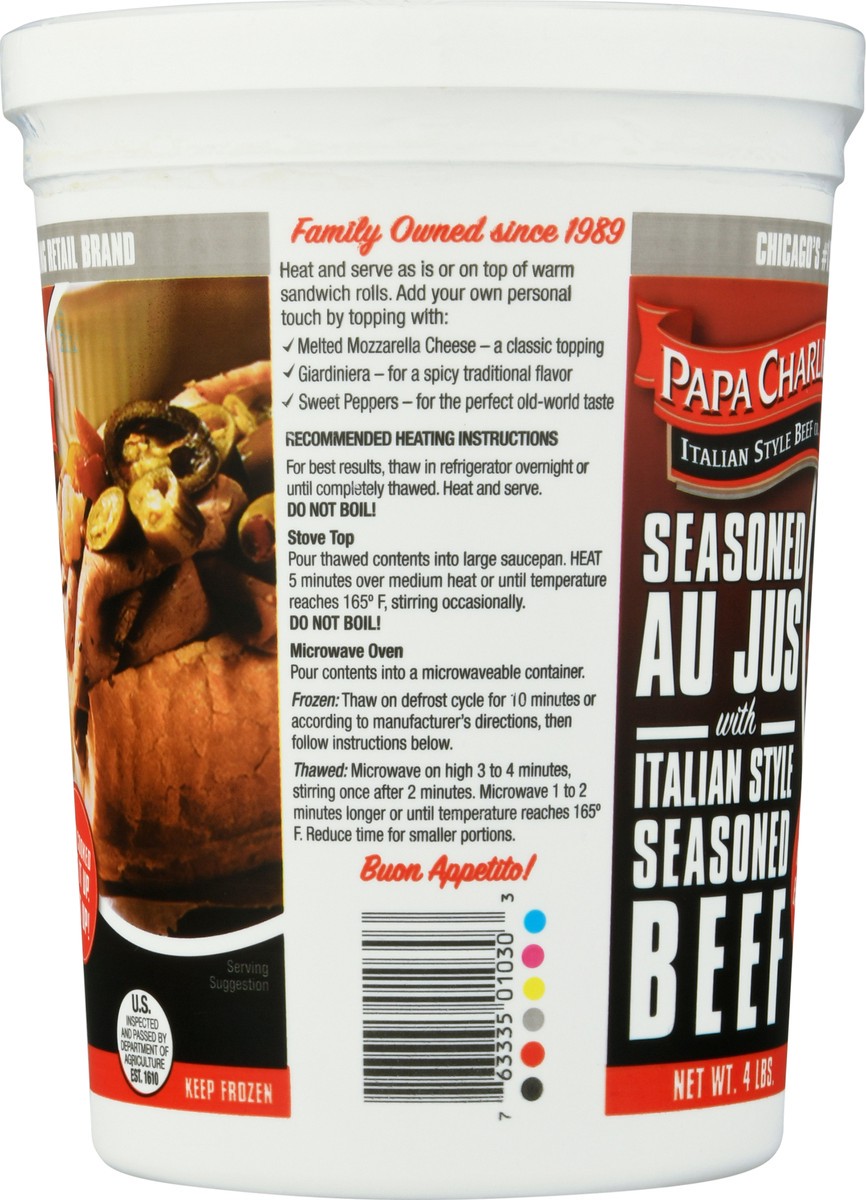 slide 7 of 9, Papa Charlie's Seasoned Au Jus with Italian Style Seasoned Beef 4 lb, 4 lb